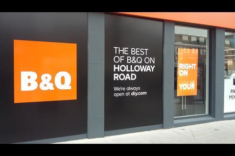 B&Q Holloway Road fascia